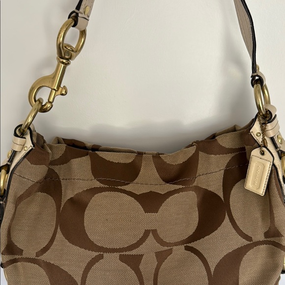 Coach Brown Monogram Shoulder Bag with Gold Hardware - Picture 8 of 13